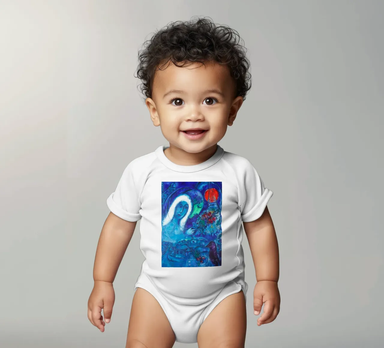 Champs de Mars (Field of Mars) by Marc Chagall short-sleeve baby romper by Classic Art Prints