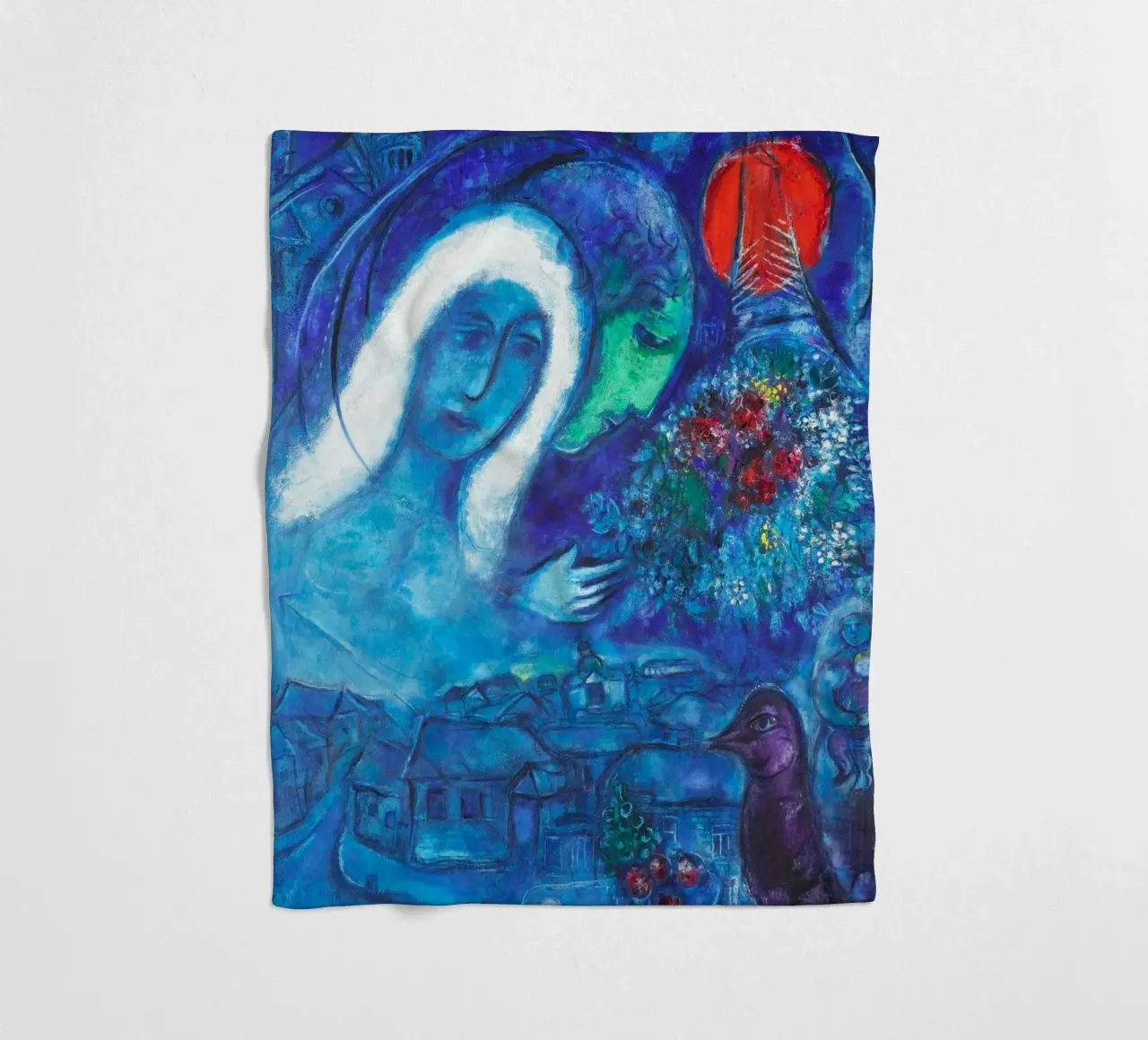 Champs de Mars (Field of Mars) by Marc Chagall fleece blanket by Classic Art Prints