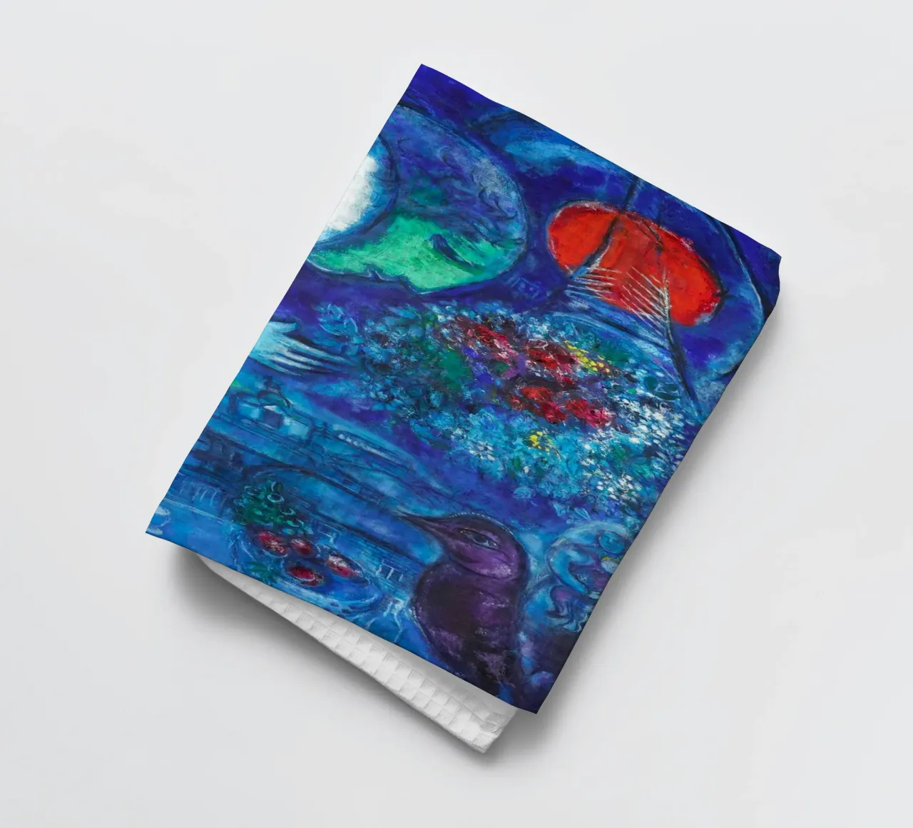 Champs de Mars (Field of Mars) by Marc Chagall tea towel by Classic Art Prints