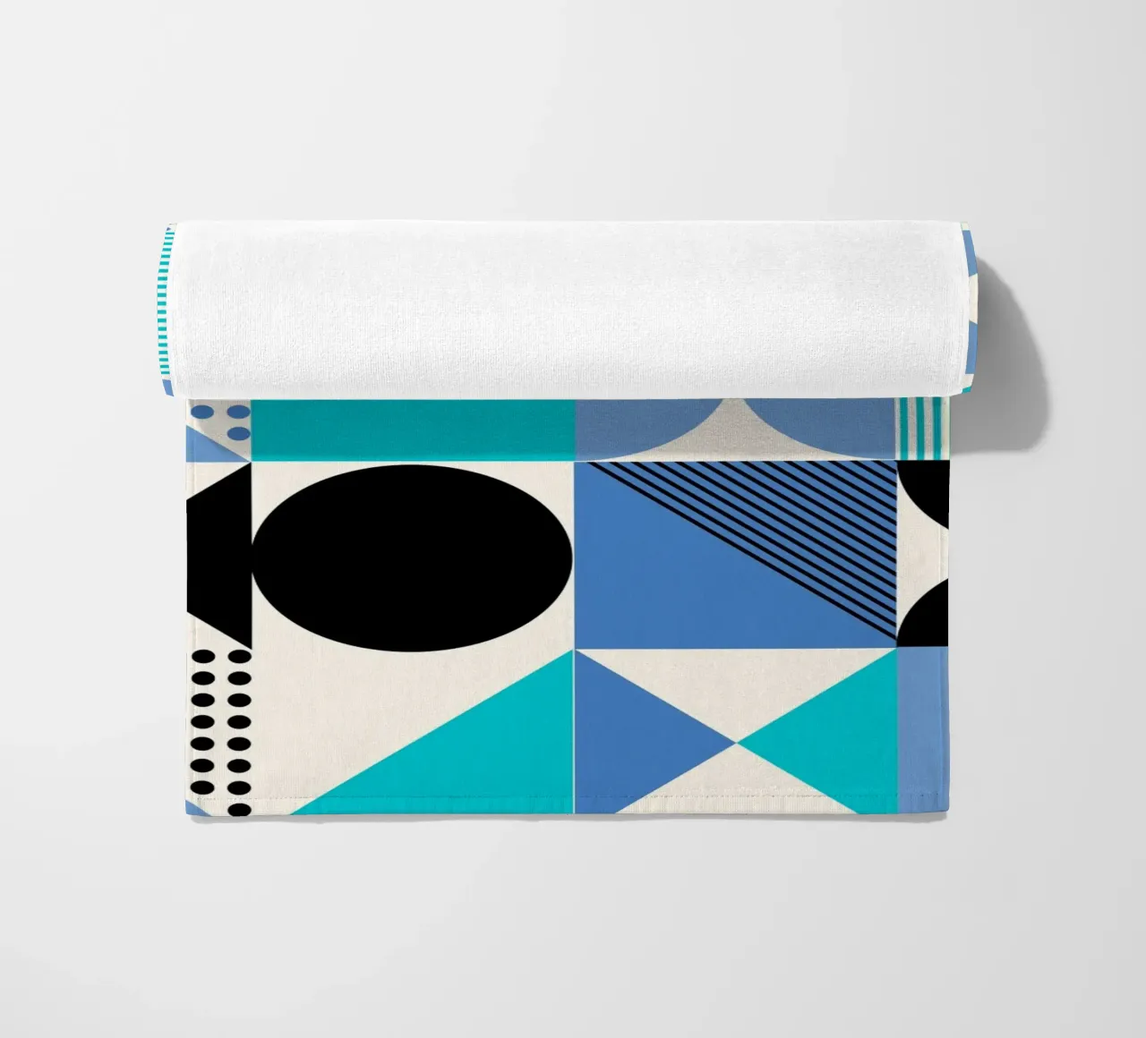 Bauhaus Geometry Poster - Blue Black Pattern Design beach towel by Studio Vibe