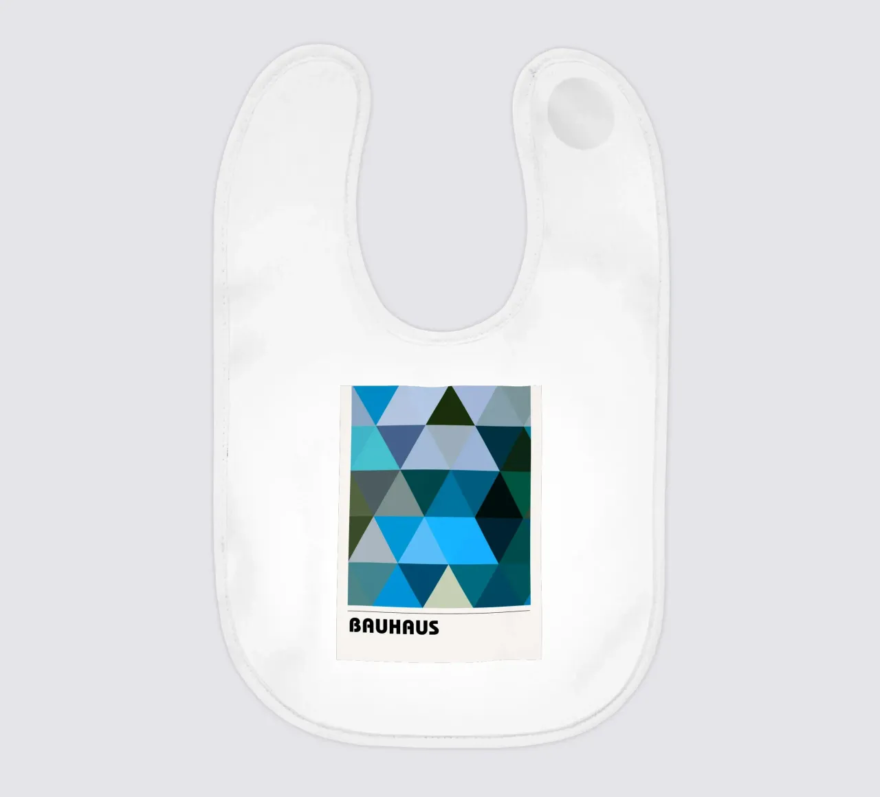 Bauhaus Triangle Pattern - Poster geometrico blu e verde bavaglino da Studio Vibe
