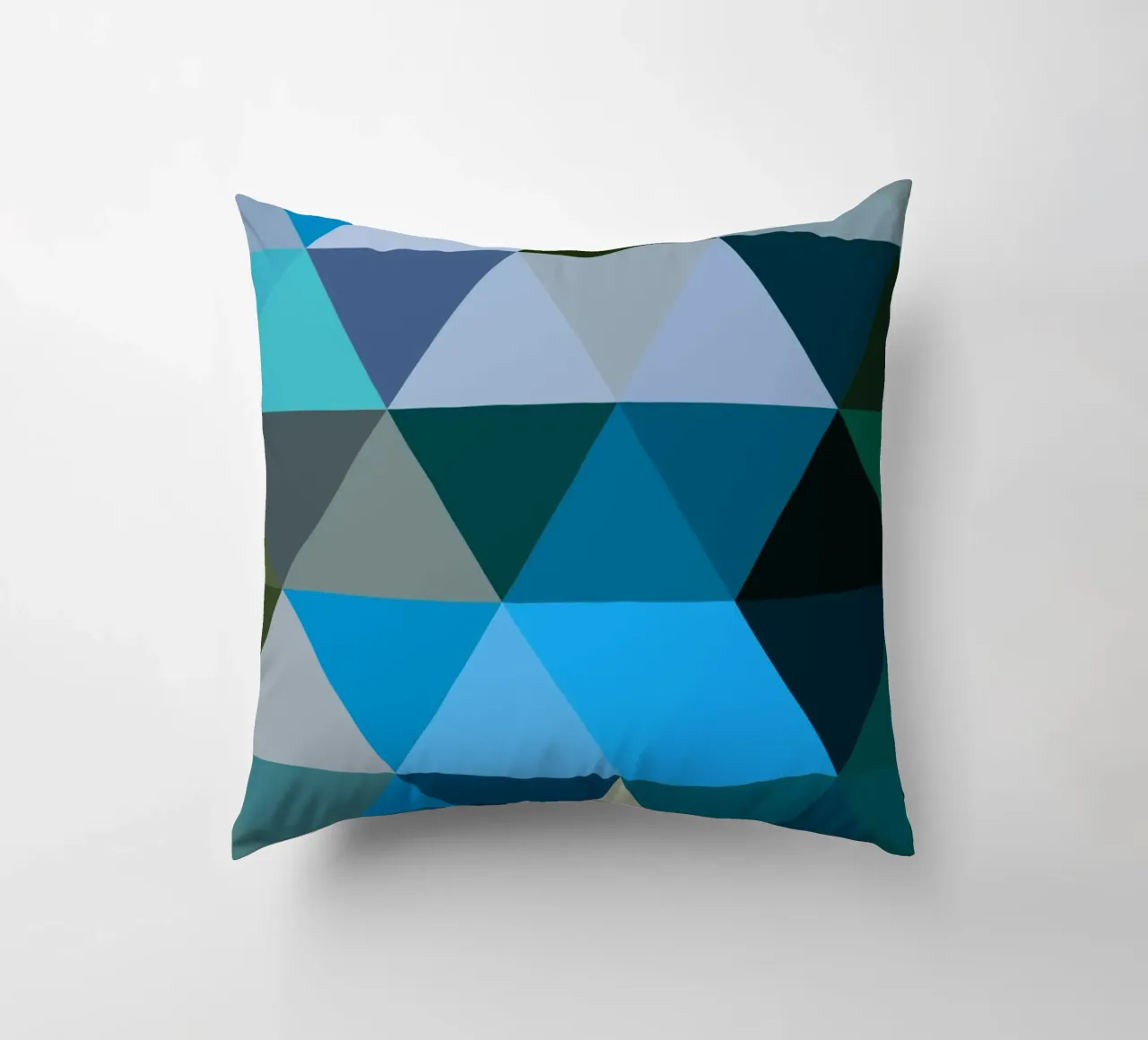 Bauhaus Triangle Pattern - Poster geometrico blu e verde cuscino da Studio Vibe