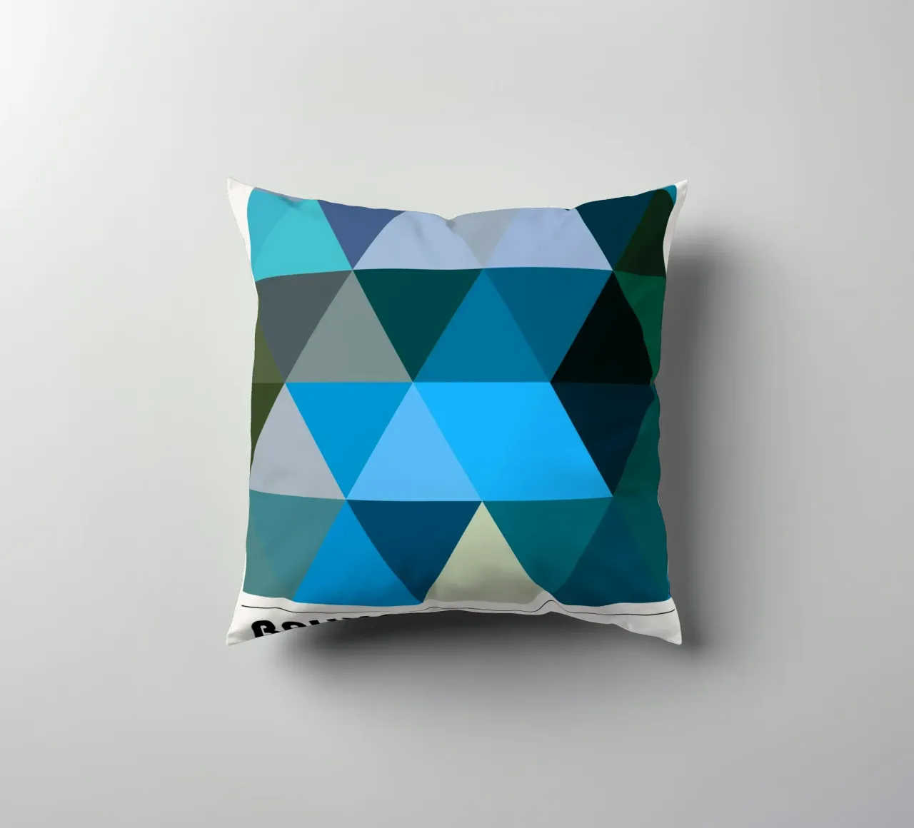Bauhaus Triangle Pattern - Poster geometrico blu e verde cuscino da Studio Vibe
