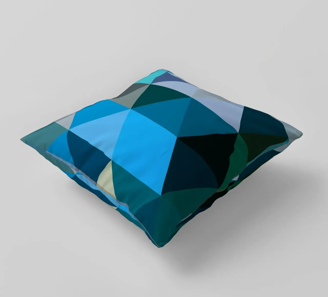 Bauhaus Triangle Pattern - Poster geometrico blu e verde cuscino da Studio Vibe