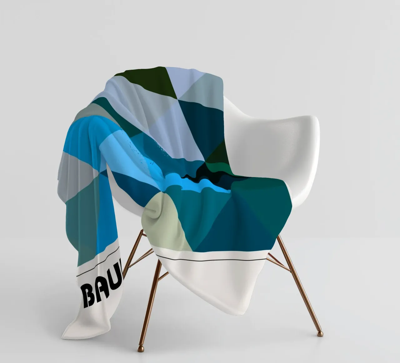 Bauhaus Triangle Pattern - Poster geometrico blu e verde coperta in pile da Studio Vibe