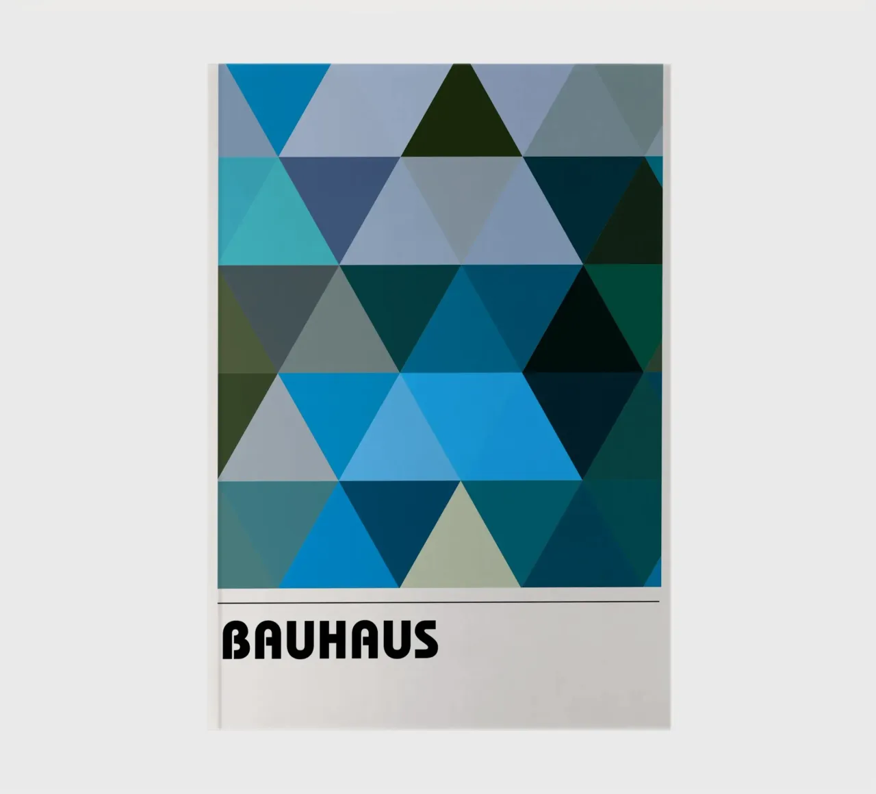 Bauhaus Triangle Pattern - Blue Green Geometry Poster notebook by Studio Vibe