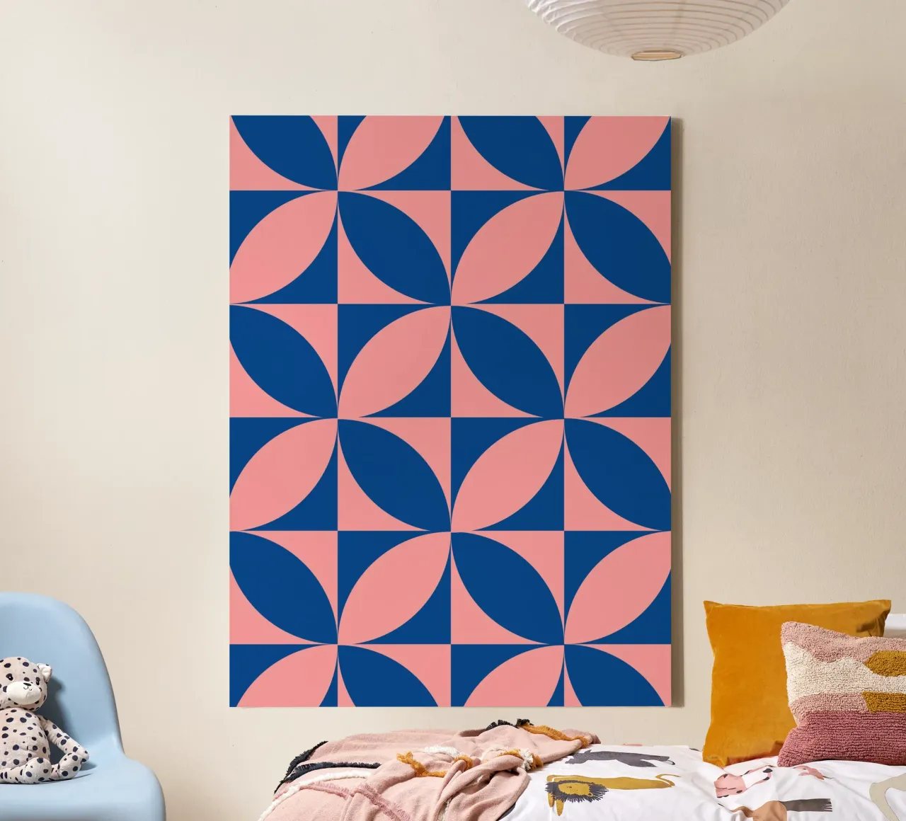 Geometria floreale retrò tela con Cornice a cassetta da Studio Vibe