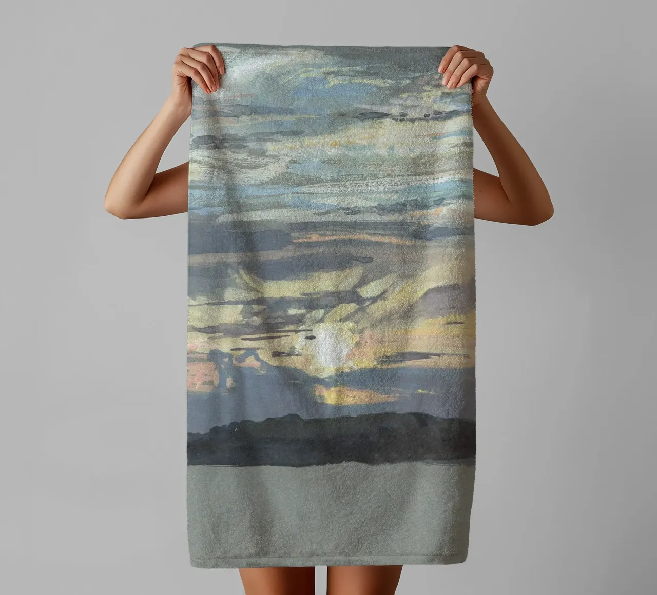 silhouette coastline asciugamano da bagno da twillight