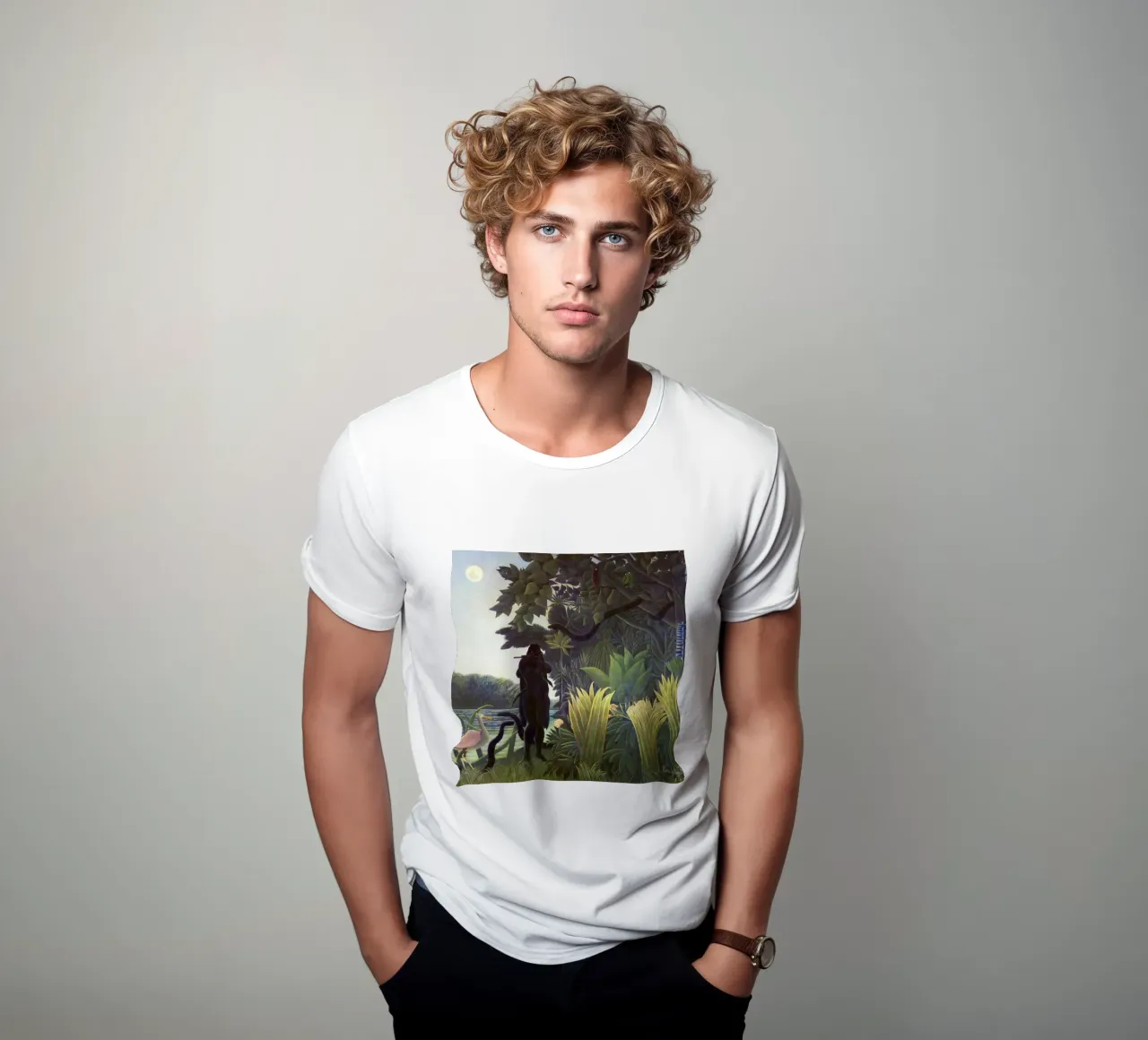 L'incantatore di serpenti (1907) di Henri Rousseau t-shirt da Venus Art