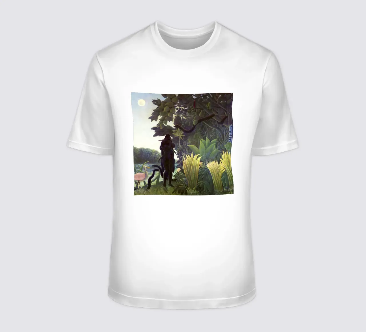 L'incantatore di serpenti (1907) di Henri Rousseau t-shirt da Venus Art