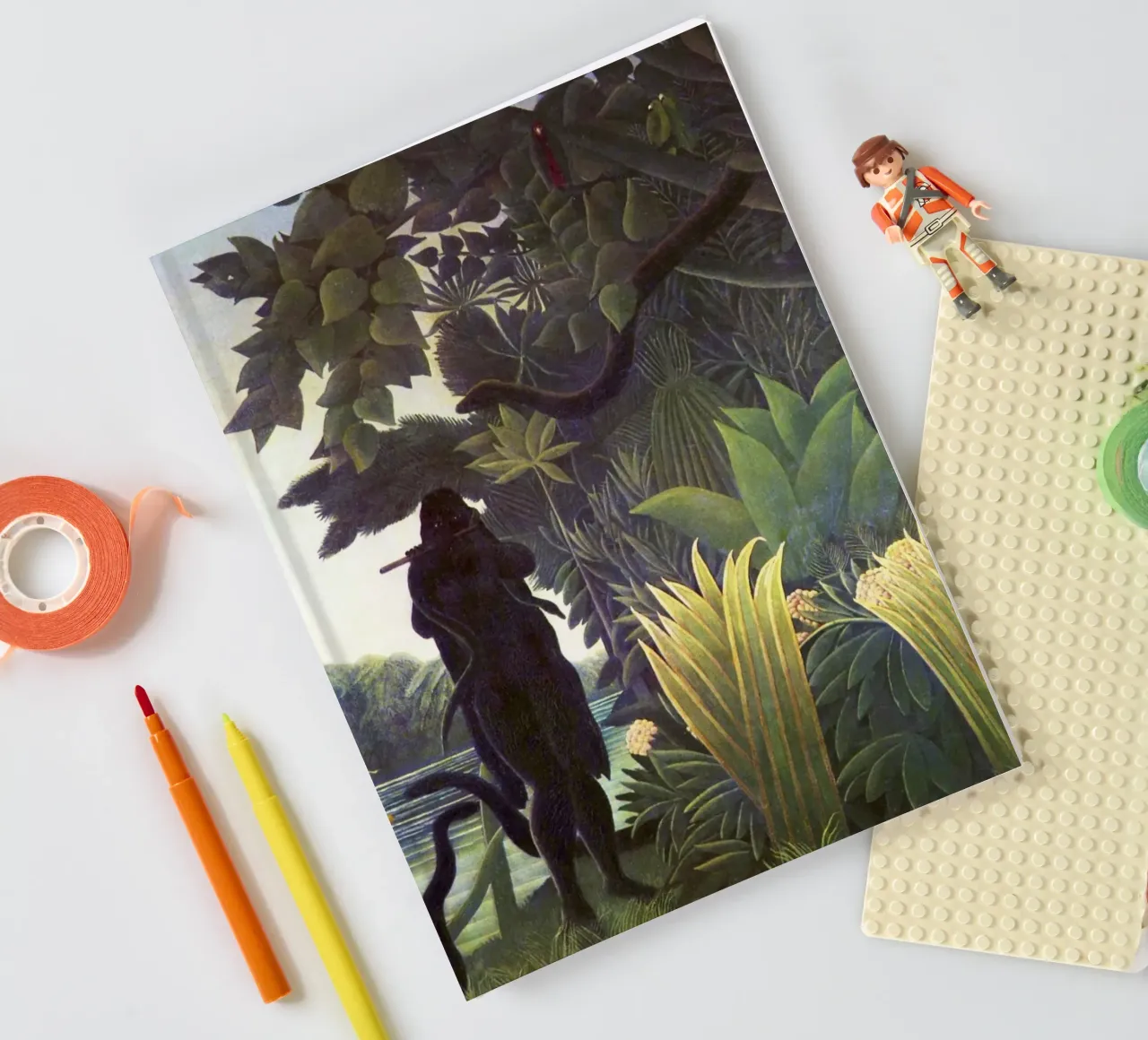 The Snake Charmer (1907) by Henri Rousseau notebook by Venus Art