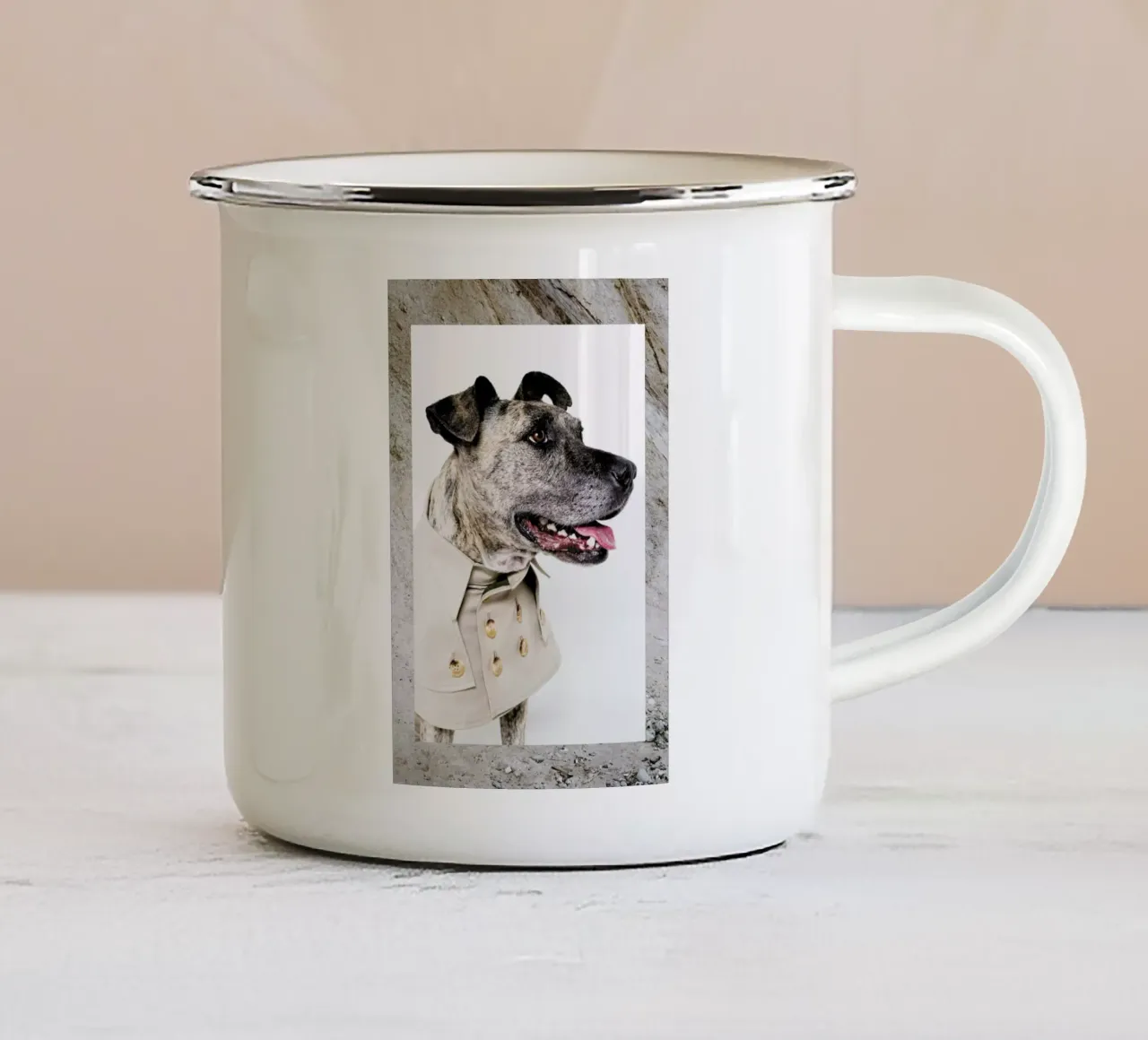 The Tailwaggers 3-3 tazza in smalto da Paul Aidan Perry