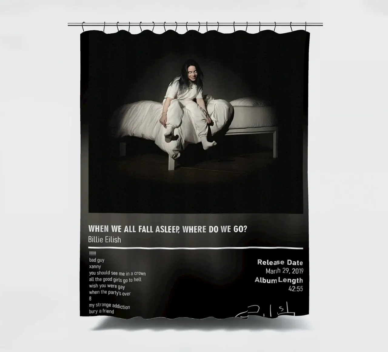 WHEN WE ALL FALL ASLEEP, WHERE DO WE GO (2019) tenda da doccia da DGUnder