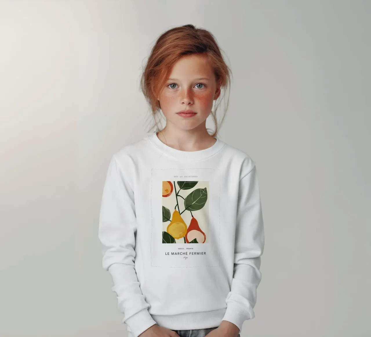 pere frutta foglie felpa bambino da William Allen