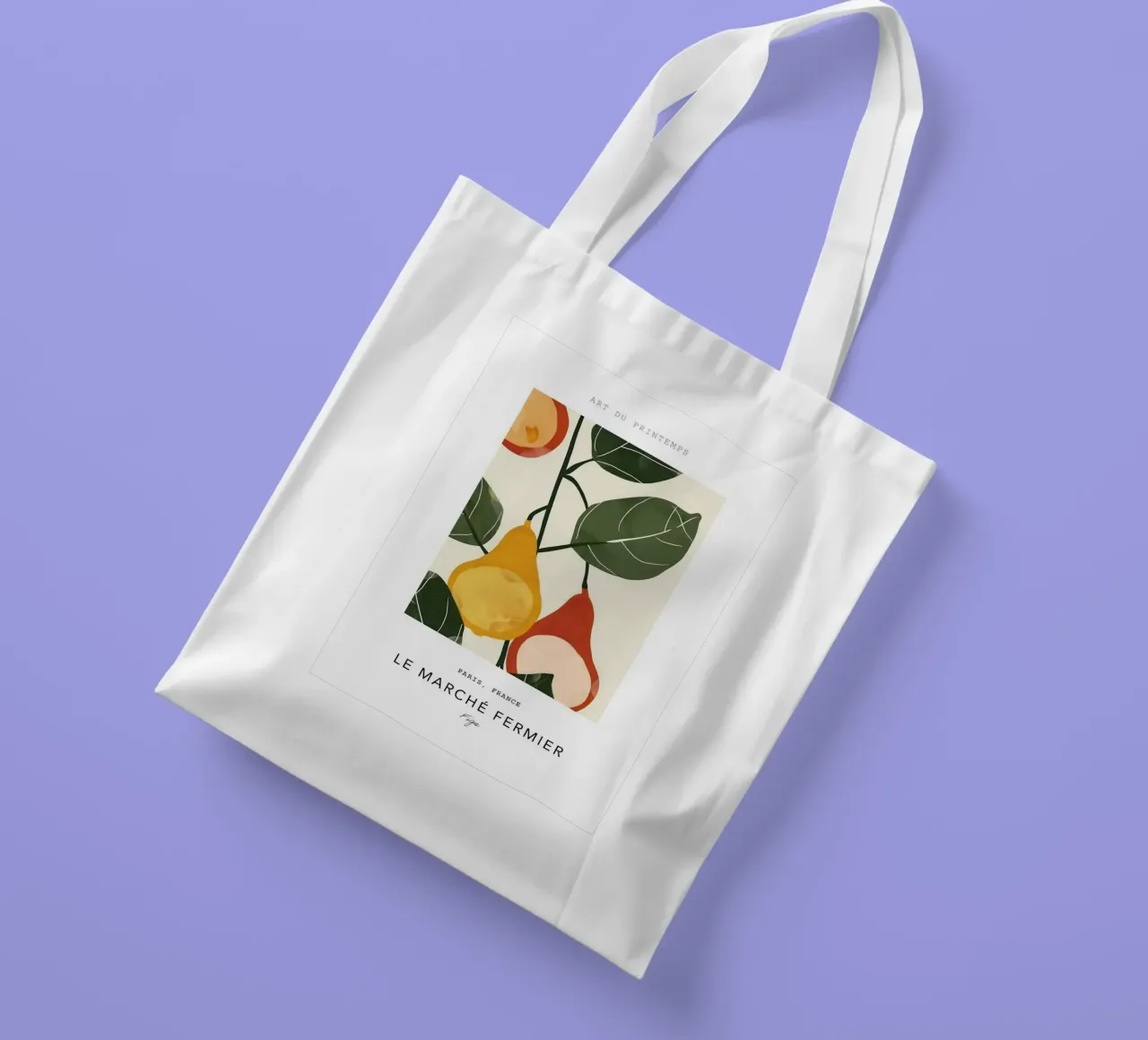 pere frutta foglie borsa in juta da William Allen