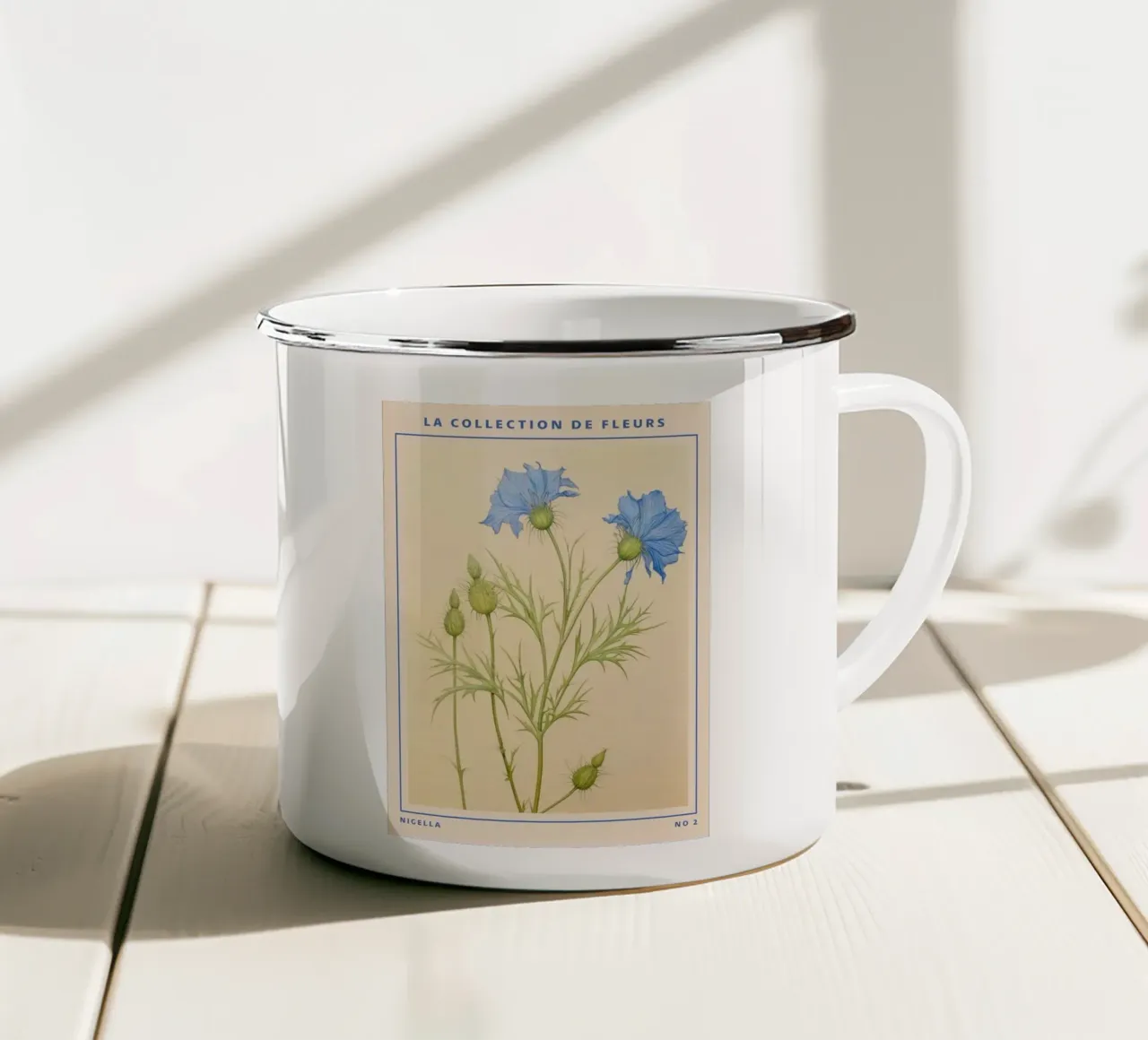 fiore pianta botanica natura tazza in smalto da William Allen