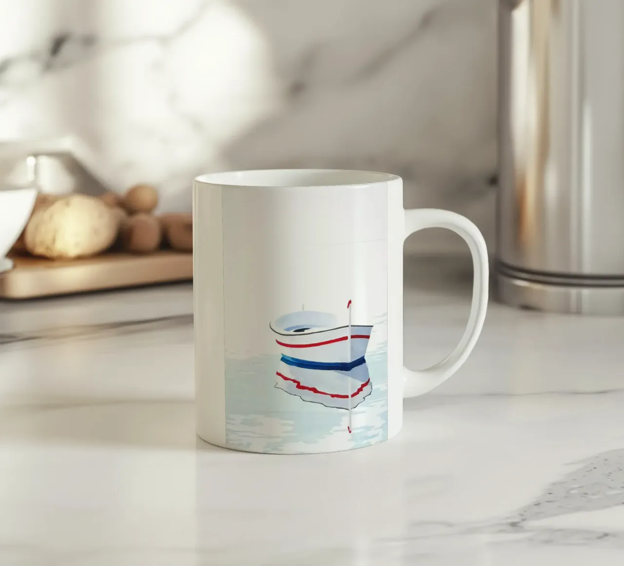 Een boot keramische mok van cosmos studio