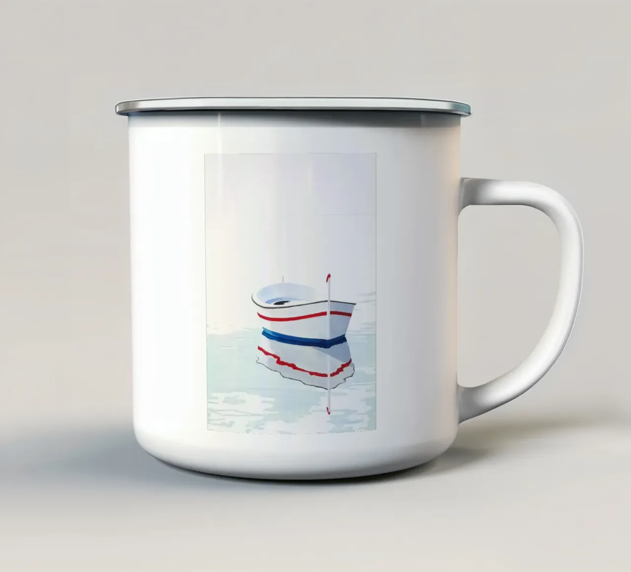Una barca tazza in smalto da cosmos studio