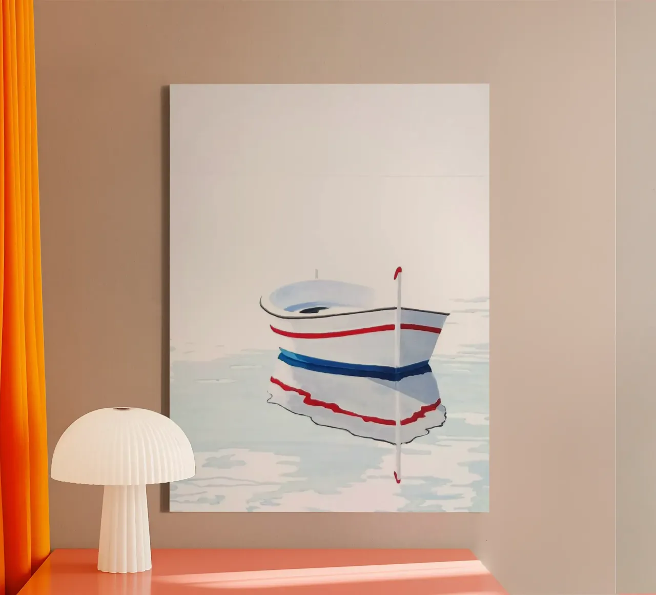 Een boot canvas met Baklijst van cosmos studio