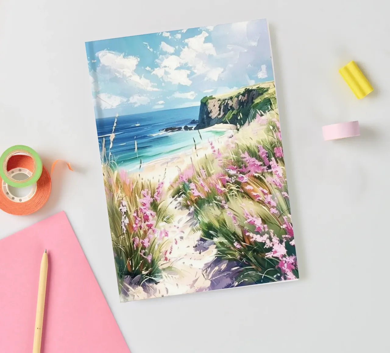 seaside grass rocks notebook by twillight