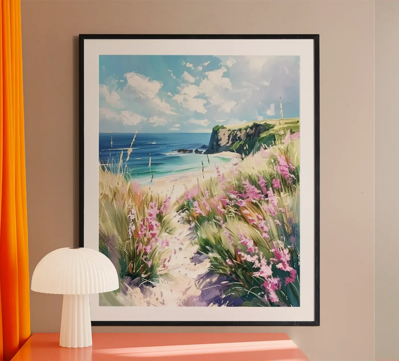 seaside grass rocks poster da twillight