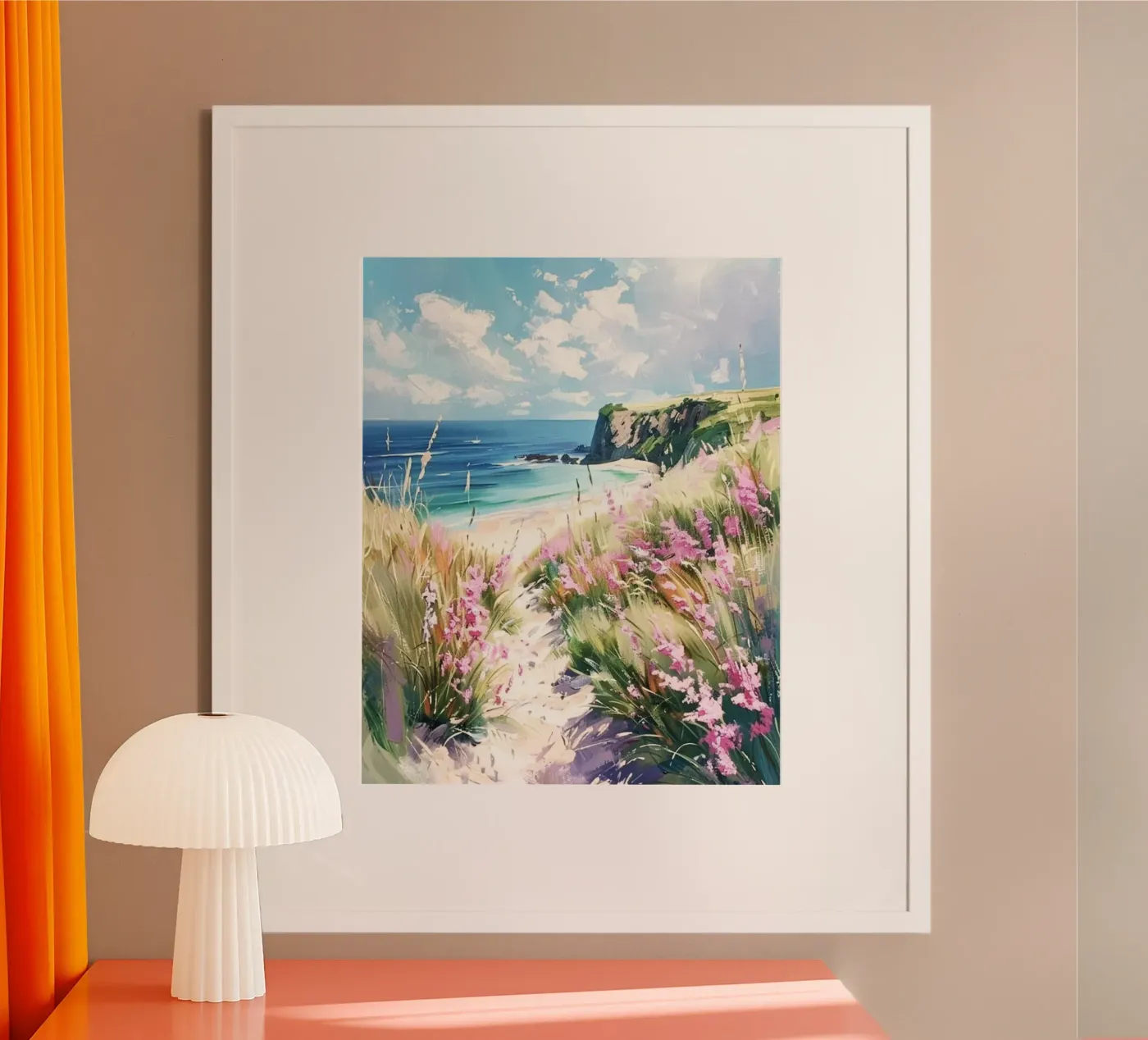 seaside grass rocks poster da twillight