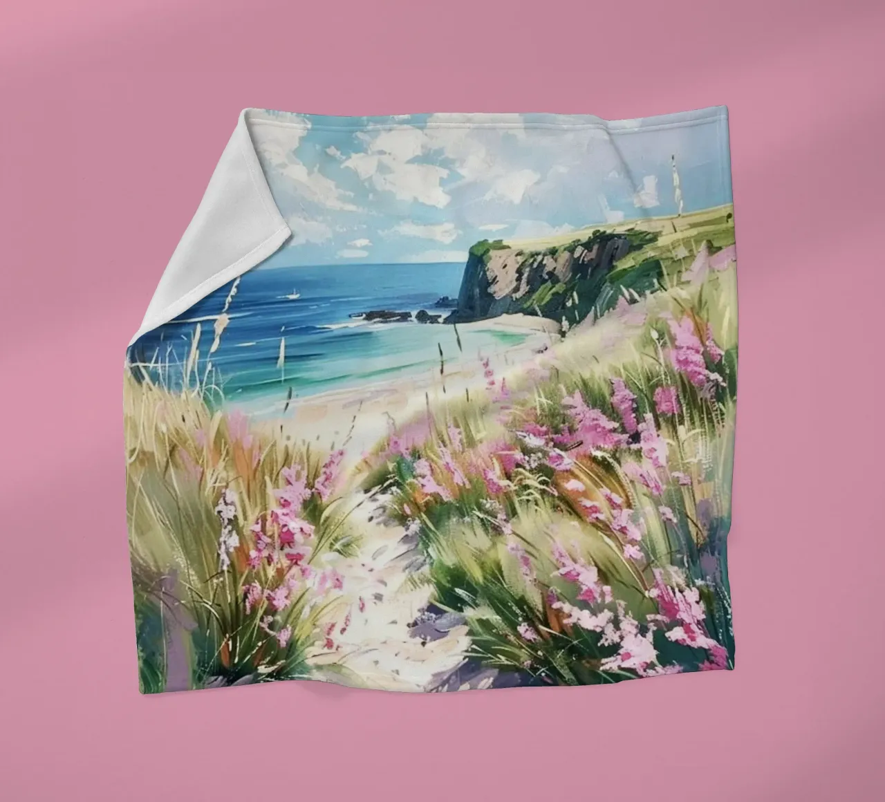 seaside grass rocks coperta in pile da twillight