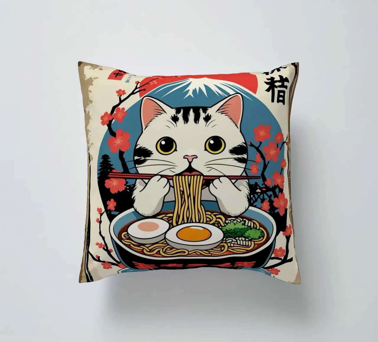 I Love Ramen decorative cushion by cosmos studio