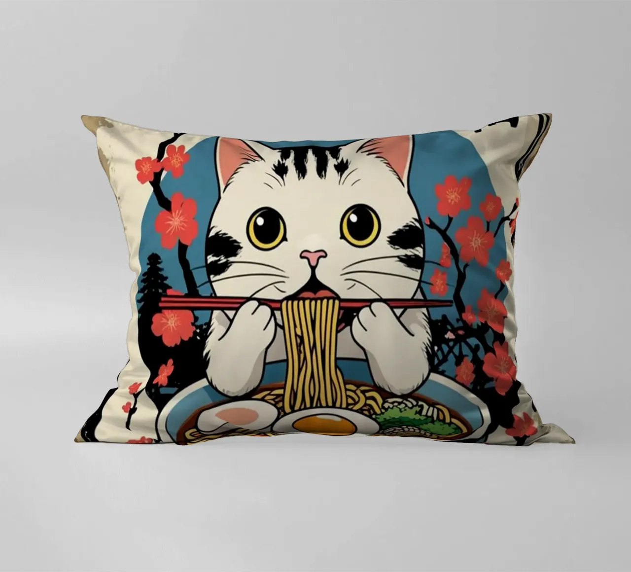I Love Ramen decorative cushion by cosmos studio