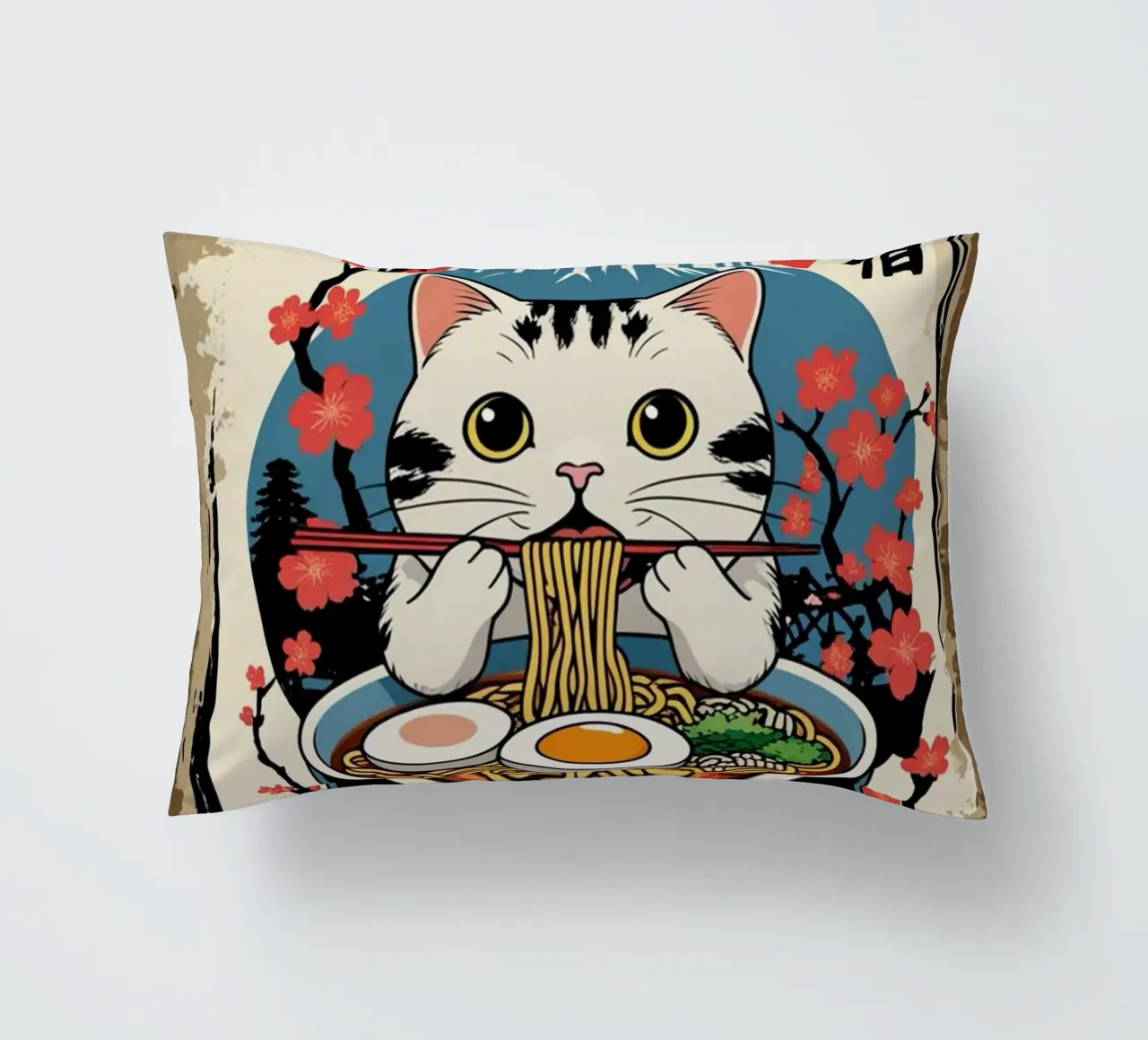 I Love Ramen decorative cushion by cosmos studio