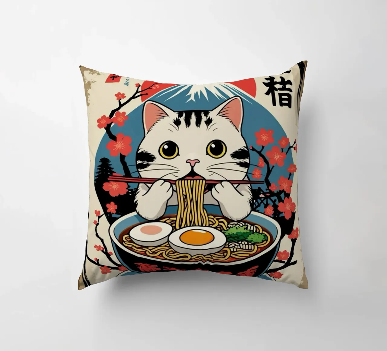 I Love Ramen decorative cushion by cosmos studio