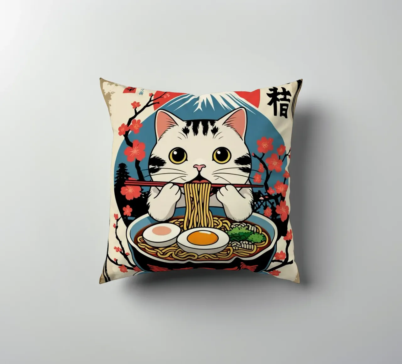 I Love Ramen decorative cushion by cosmos studio