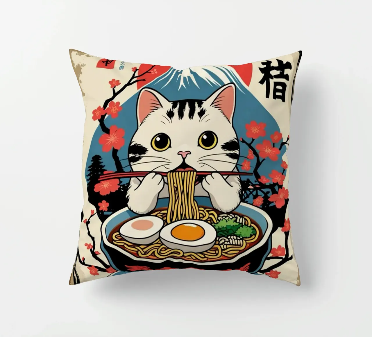 I Love Ramen decorative cushion by cosmos studio