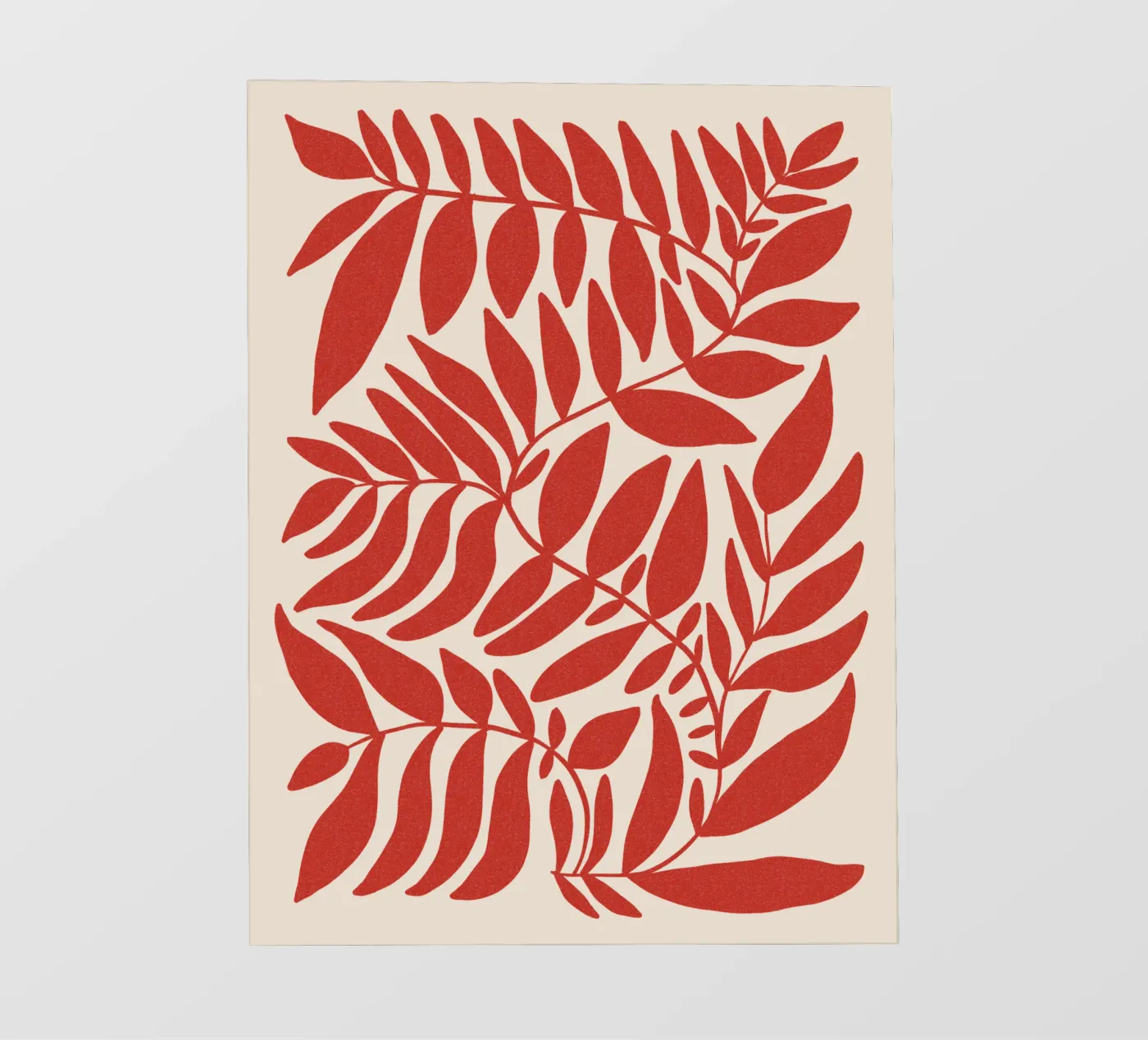 Leafy red fotobehang van TijanaArtStudio88