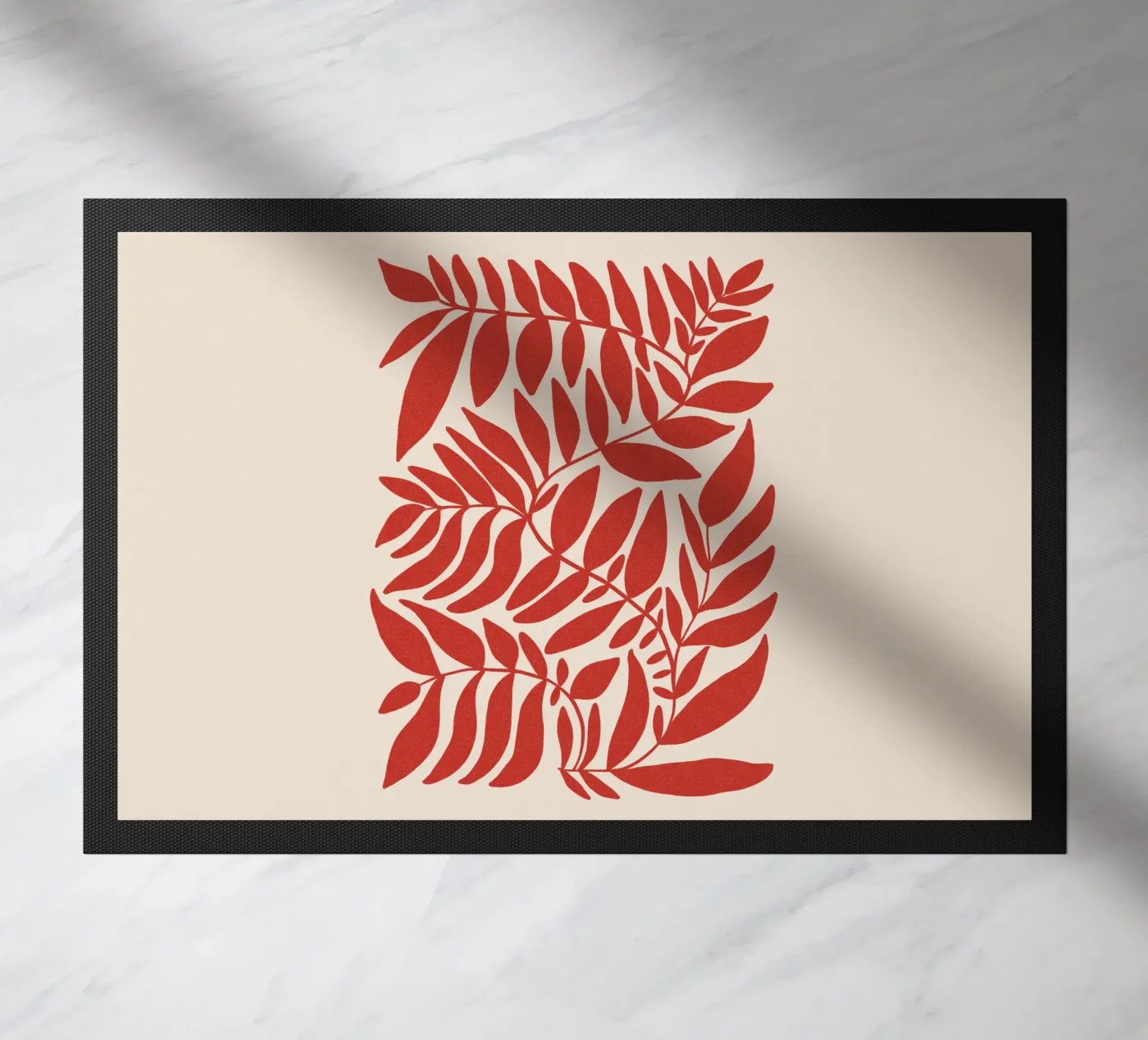 Leafy red doormat by TijanaArtStudio88