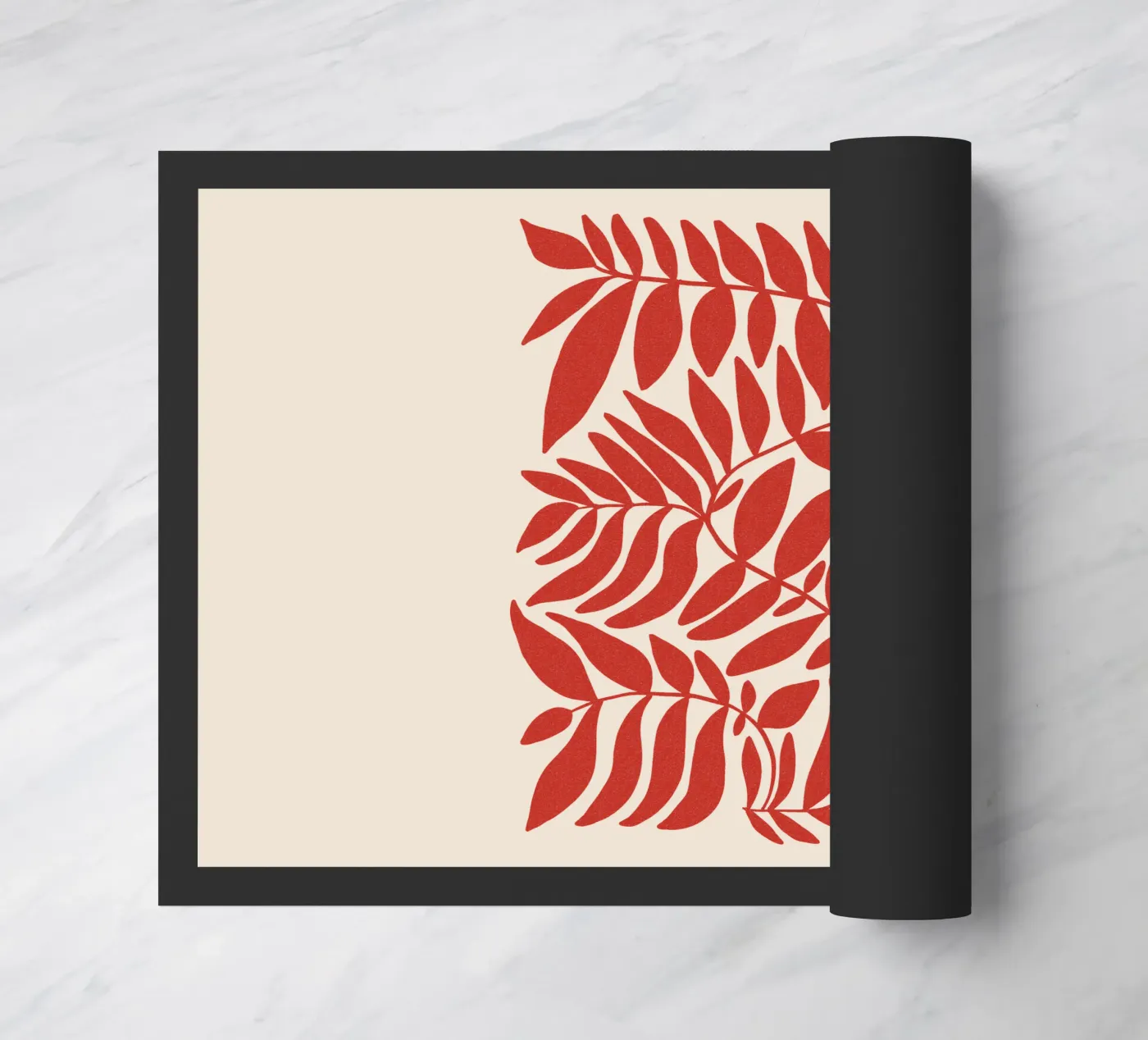 Leafy red doormat by TijanaArtStudio88