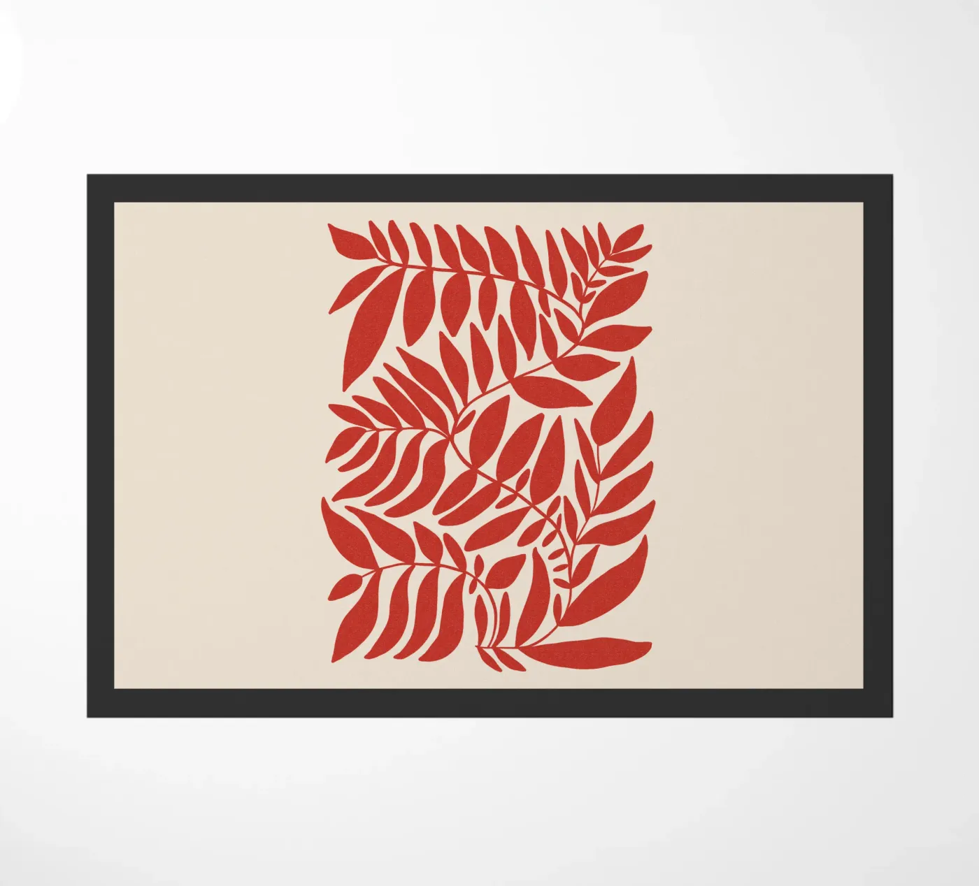 Leafy red doormat by TijanaArtStudio88
