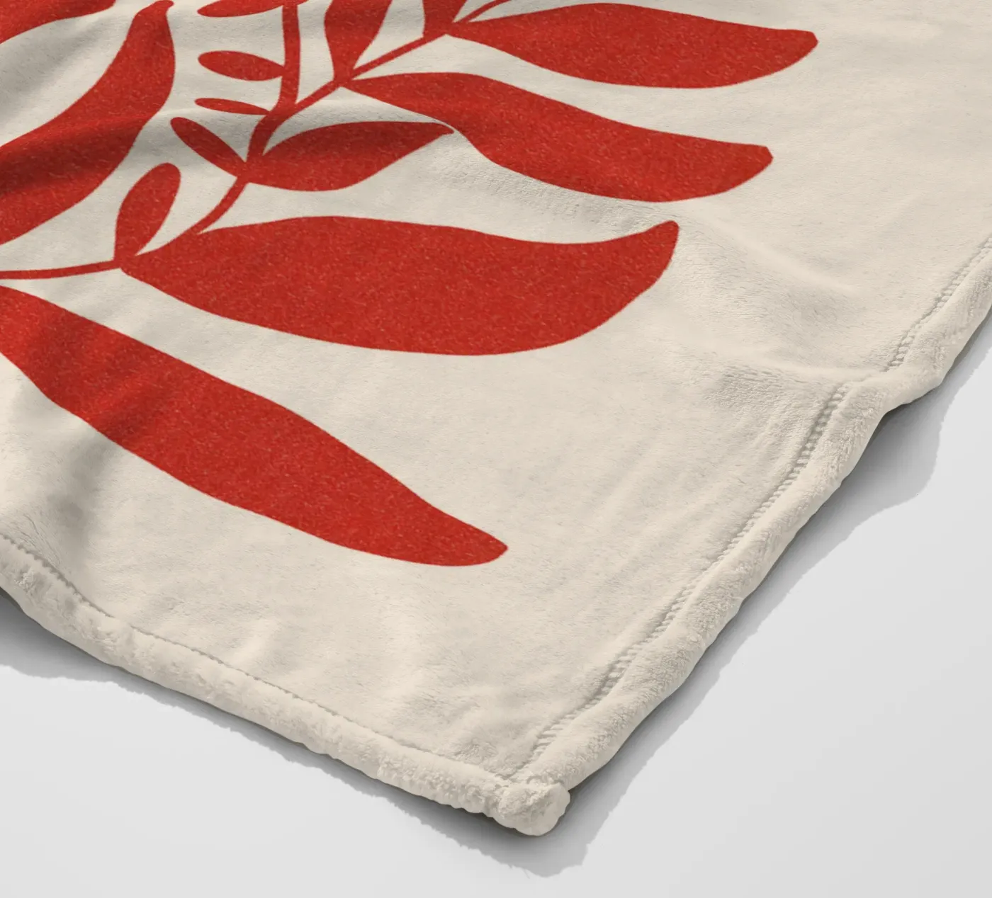 Leafy red fleecedeken van TijanaArtStudio88