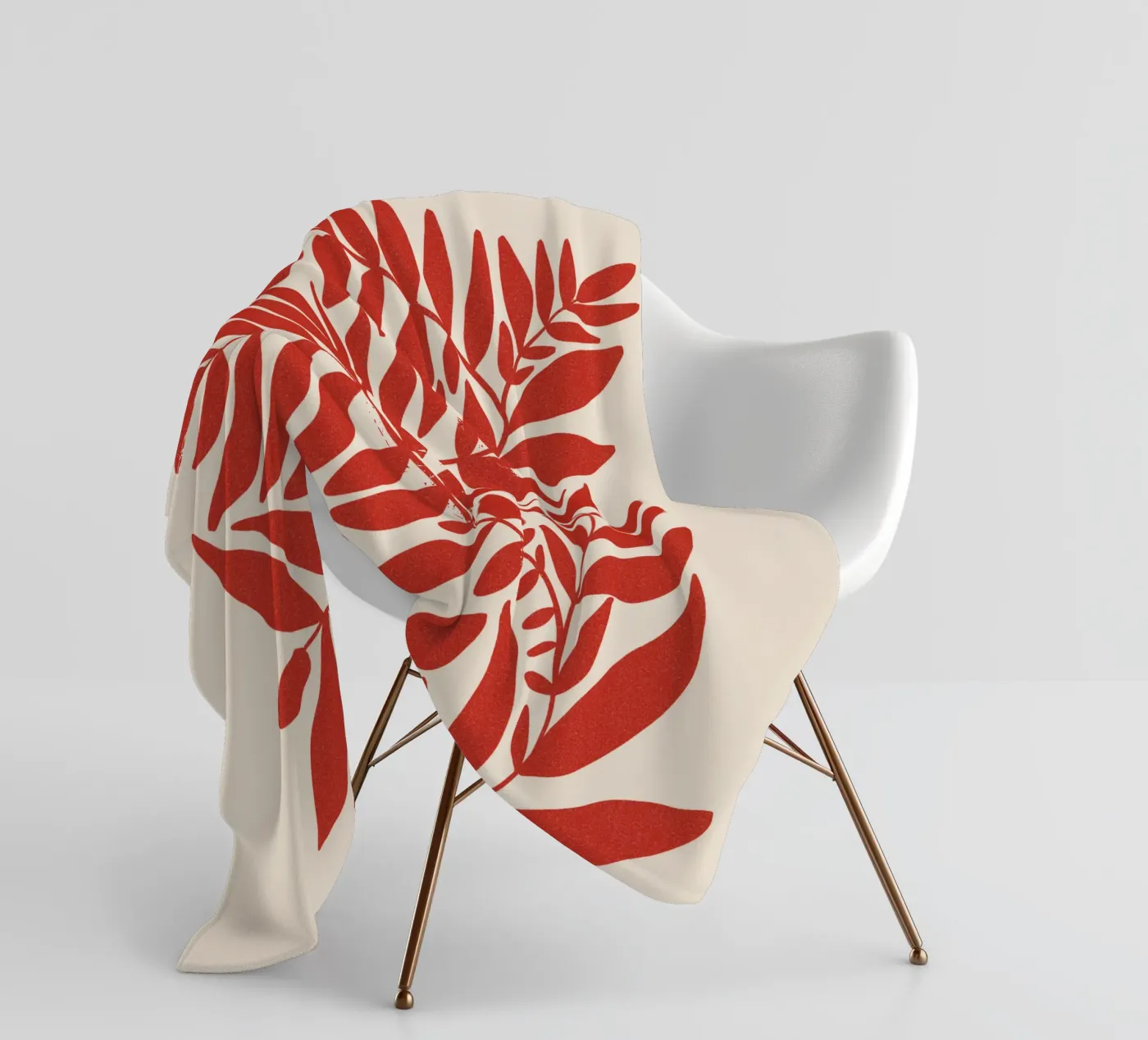 Leafy red fleecedeken van TijanaArtStudio88