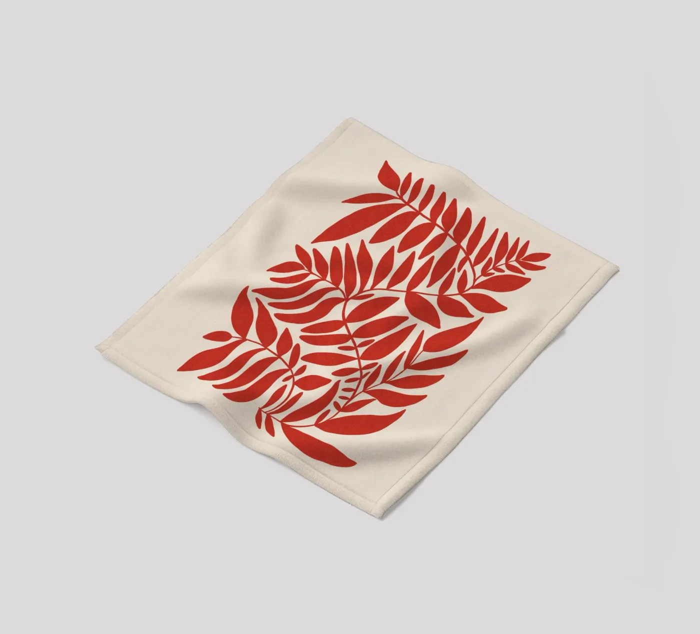 Leafy red fleecedeken van TijanaArtStudio88
