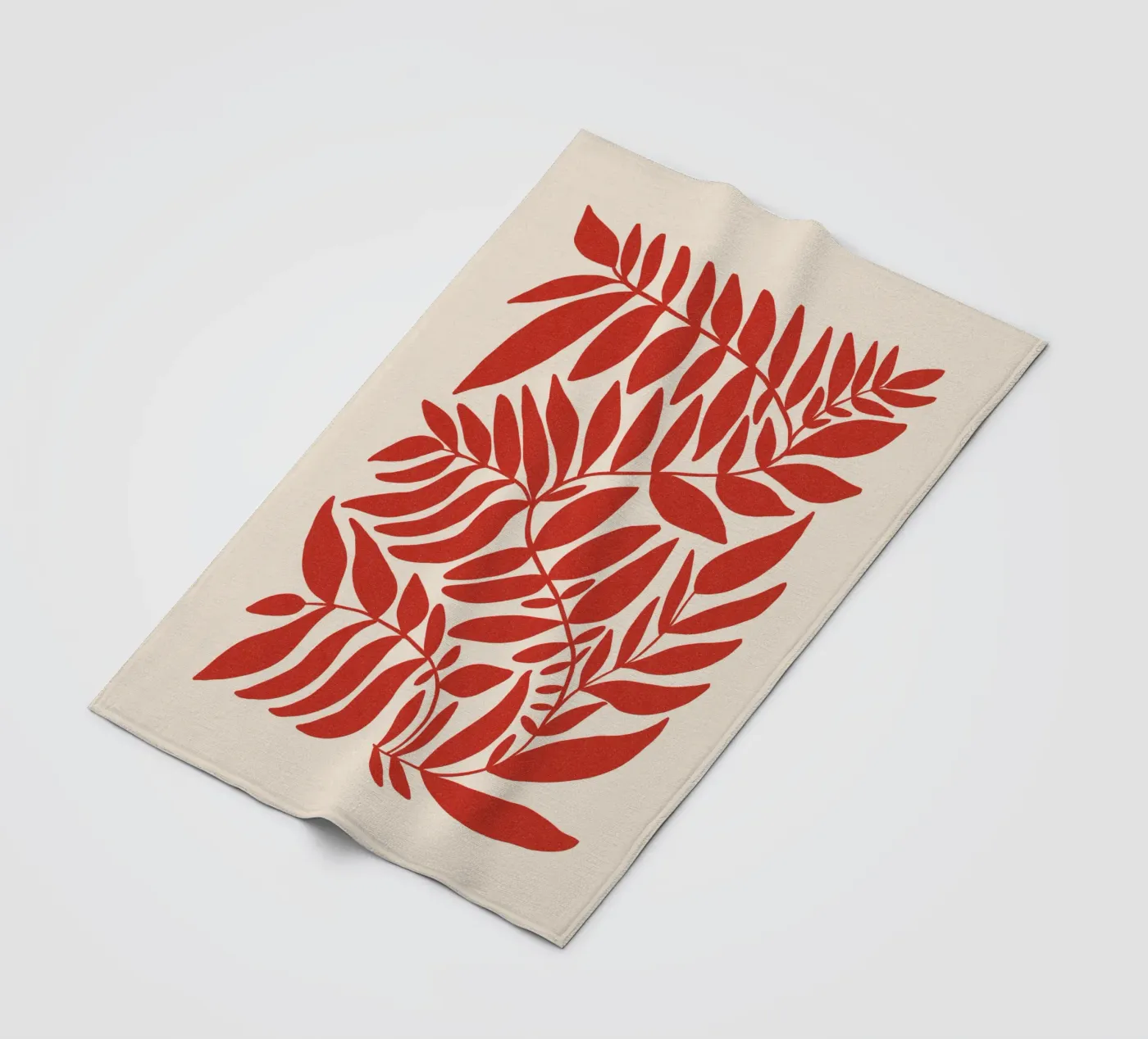 Leafy red fleecedeken van TijanaArtStudio88