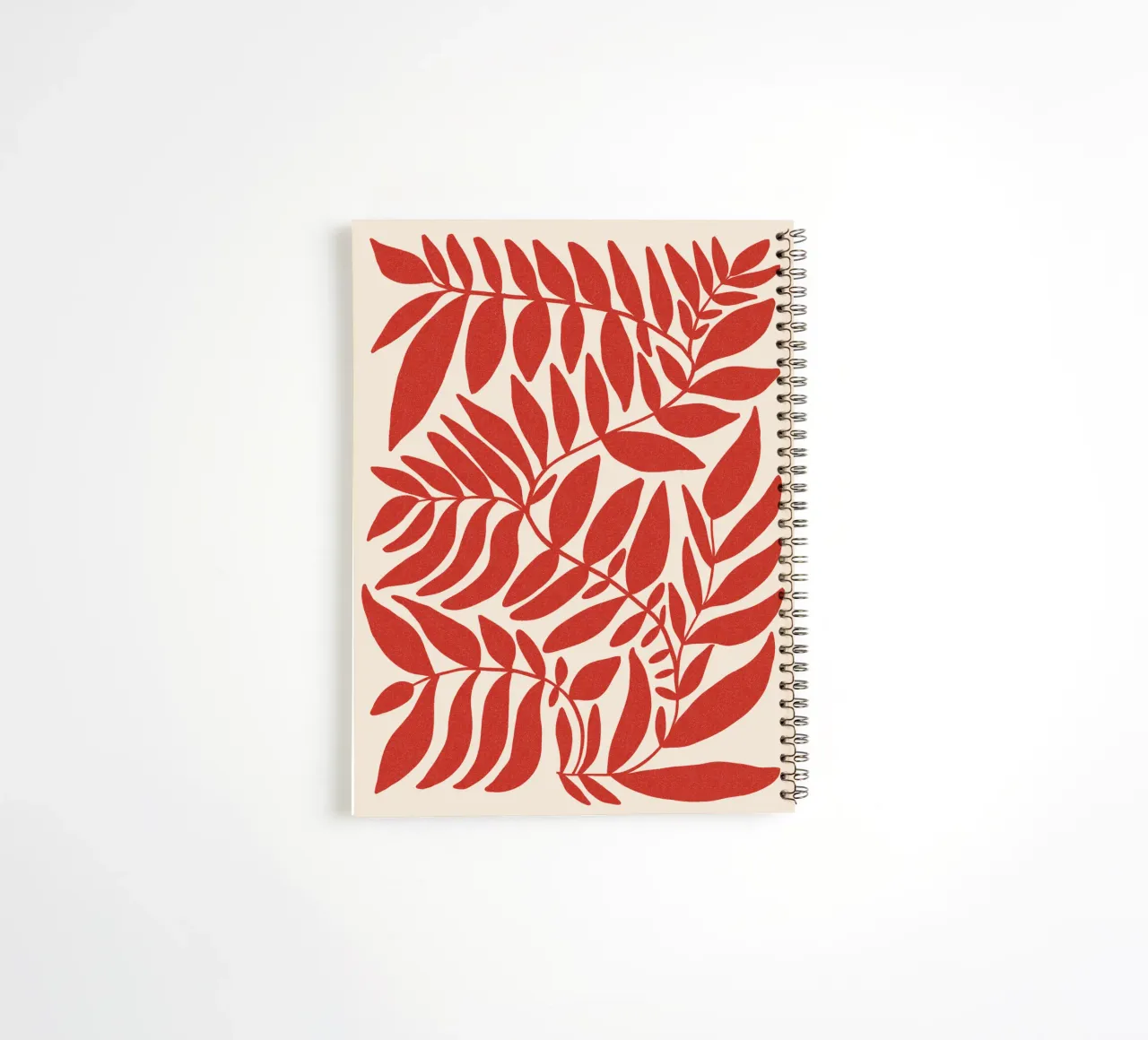 Leafy red spiral notebook by TijanaArtStudio88