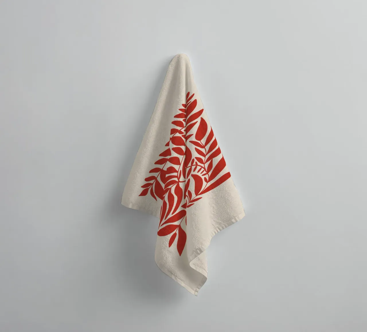 Leafy red asciugamano da bagno da TijanaArtStudio88