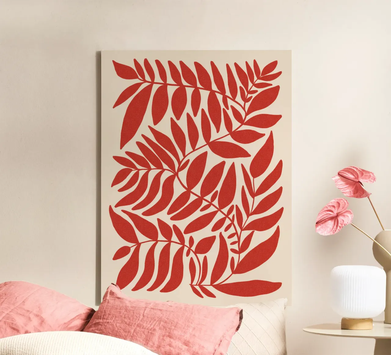 Leafy red tela con Cornice a cassetta da TijanaArtStudio88