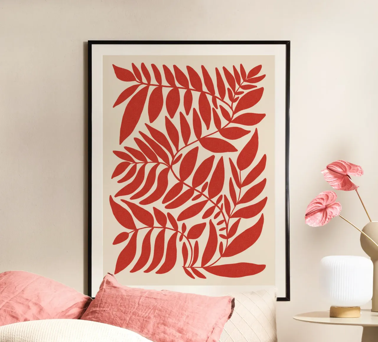 Leafy red poster by TijanaArtStudio88