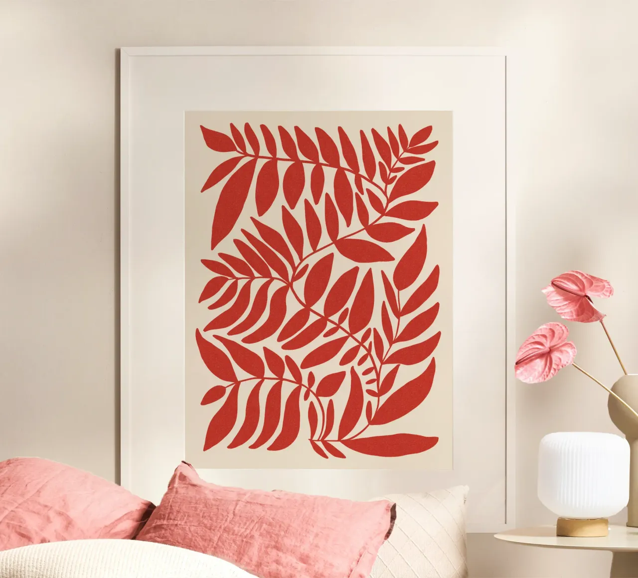 Leafy red poster by TijanaArtStudio88