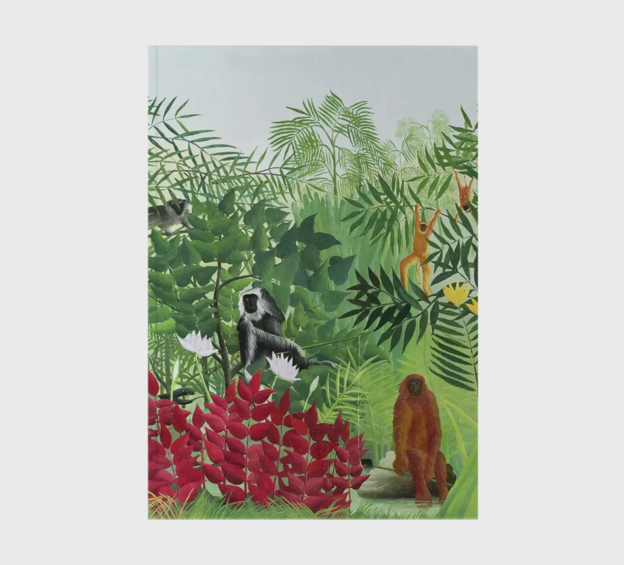 Foresta tropicale con scimmie (1910) di Henri Rousseau diario da Venus Art
