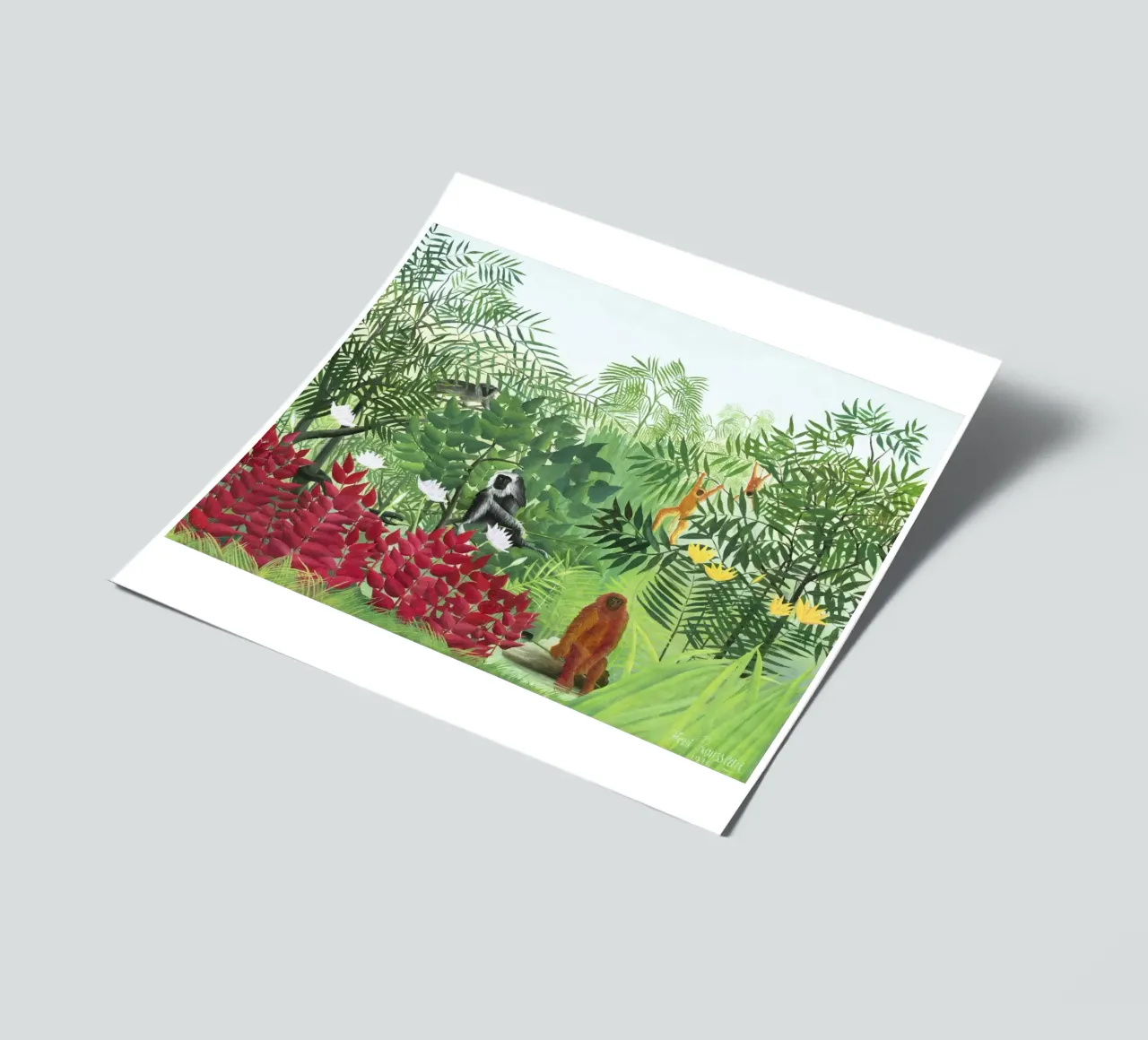 Foresta tropicale con scimmie (1910) di Henri Rousseau foglio adesivo da Venus Art