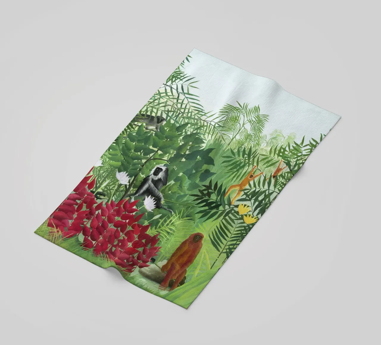 Foresta tropicale con scimmie (1910) di Henri Rousseau telo mare da Venus Art