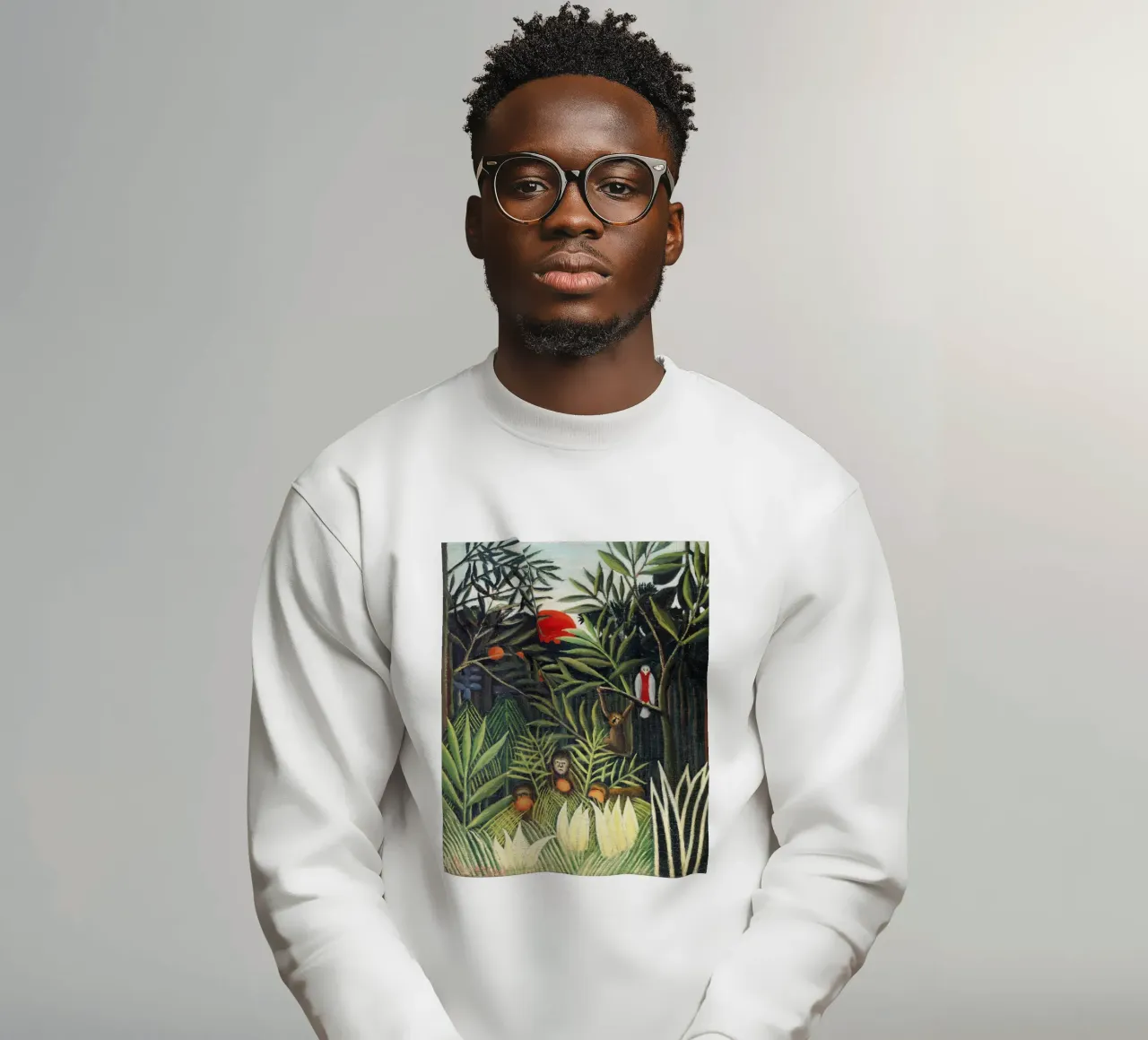Scimmie e pappagalli nella foresta vergine di Henri Rousseau felpa da Venus Art